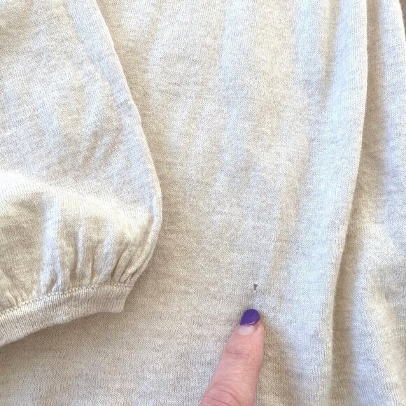 J. Jill Merino Wool Blend Henley Sweater Top V-Neck Silk Trim Lightweight Knit - Picture 15 of 15